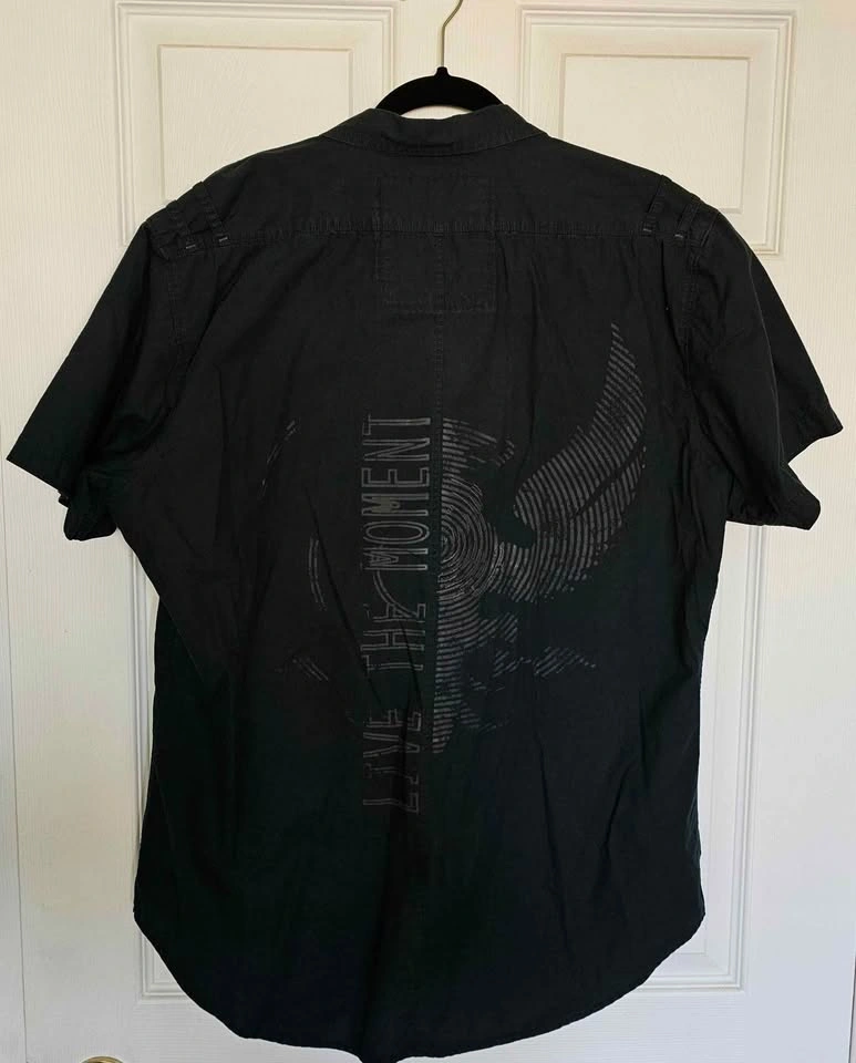 BRAND NEW GUESS Men's XL Black Short Sleeve Button-Down Shirt - photo 2