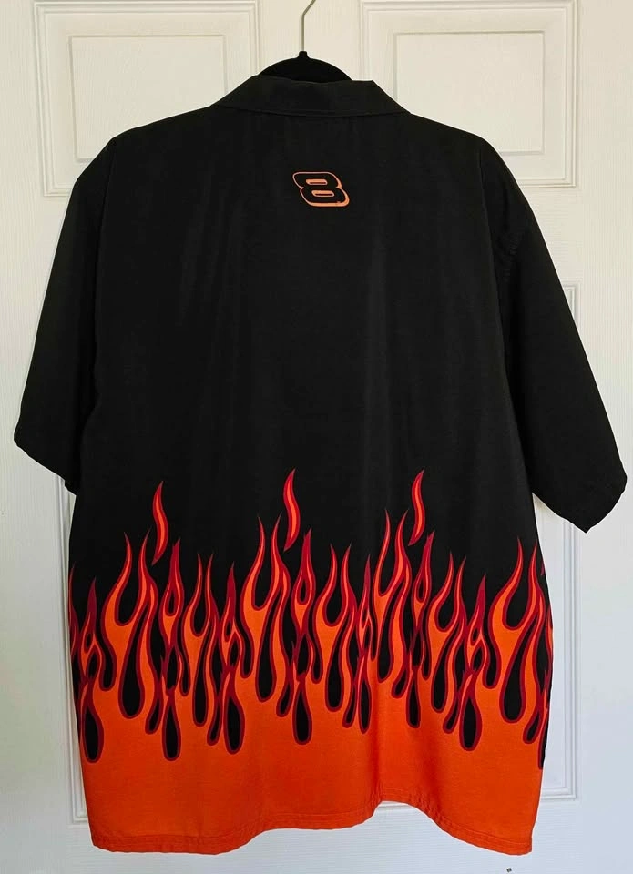 Vintage NASCAR Chase Authentics Dale Earnhardt Jr. #8 Flame Shir - photo 2