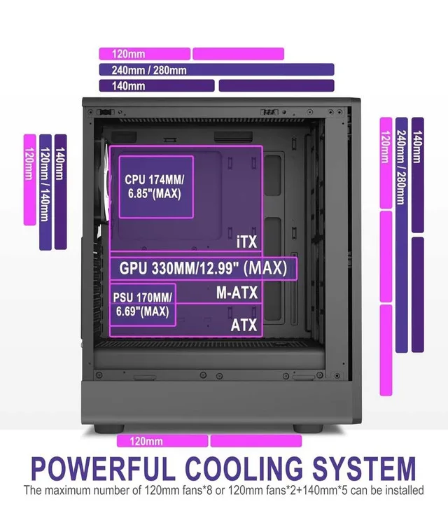 Mid Tower Gaming PC Case - New image indicator(4)