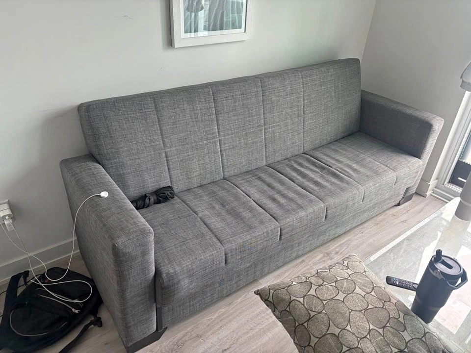 Grey Large Sofa Futon with Storage