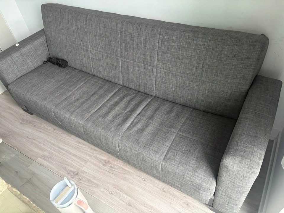 Grey Large Sofa Futon with Storage - photo 2