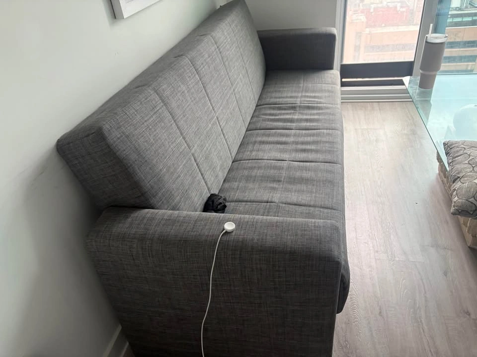 Grey Large Sofa Futon with Storage - photo 3