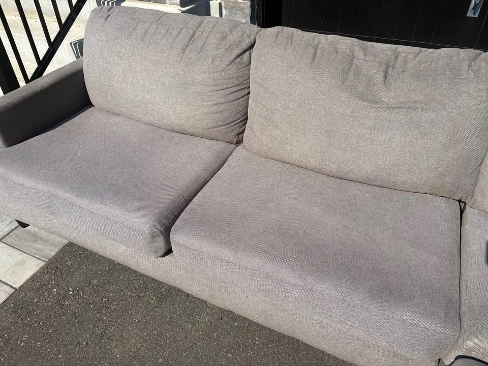 Grey Large Sectional Couch with Pillows - photo 5