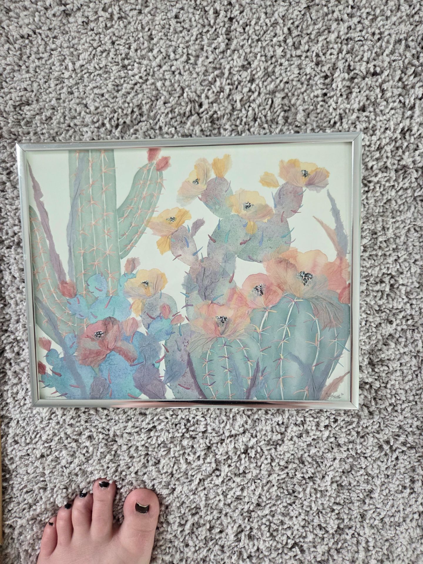 Framed Cactus Artwork