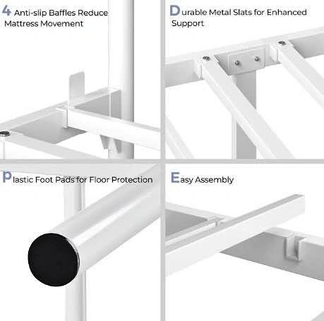 White Full Size Metal Bed Frame
