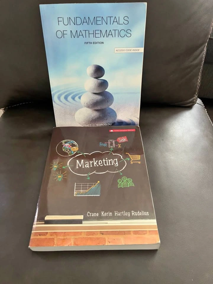 College Textbooks – Marketing & Fundamentals of Mathematics