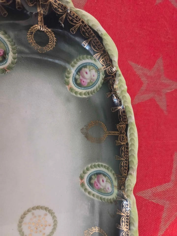 Vintage German Transferware Celery Boat Serving Trays, set of 2 - photo 3