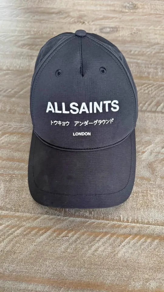 AllSaints Underground Nylon Logo Baseball Cap - Black