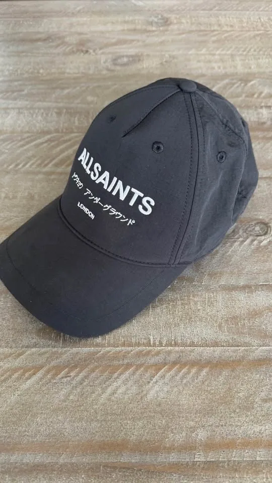 AllSaints Underground Nylon Logo Baseball Cap - Black - photo 2