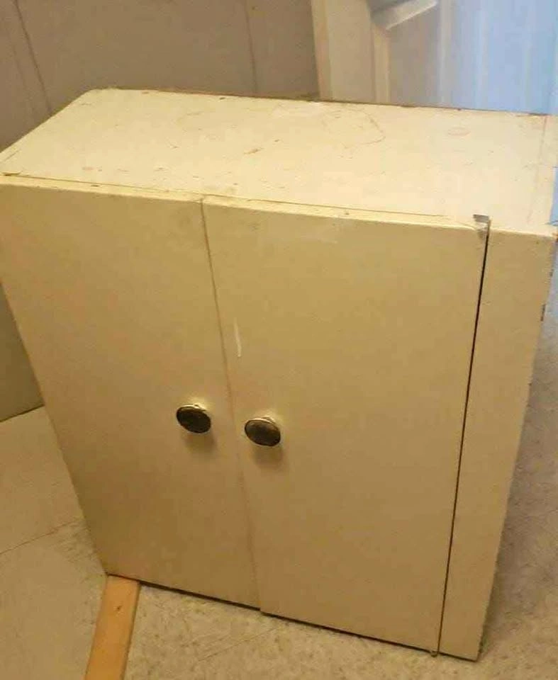 Small White Two-Door Storage Cabinet