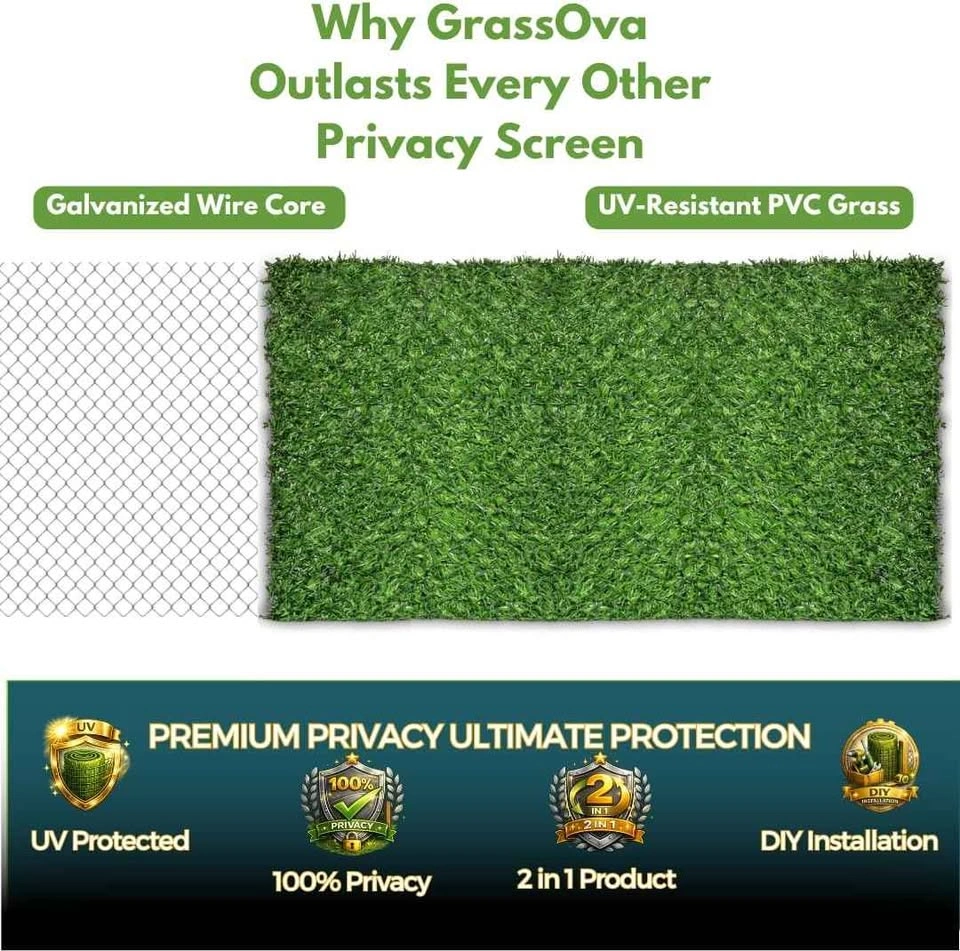 GrassOva Artificial Grass Privacy Screen 3.5x8 feet - photo 2