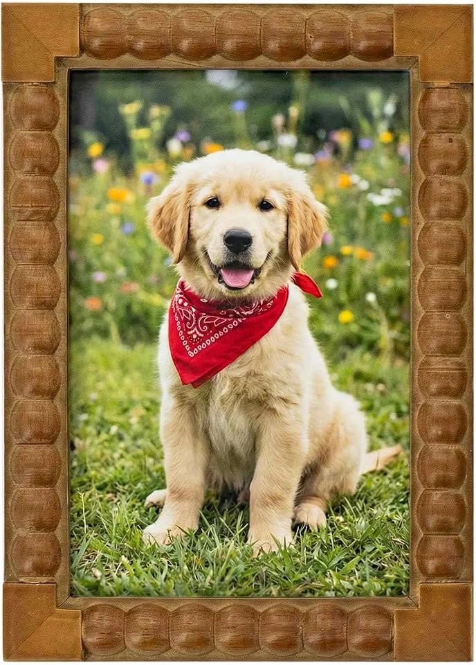 Walnut Colored Pine Bead Photo Frame 4x6