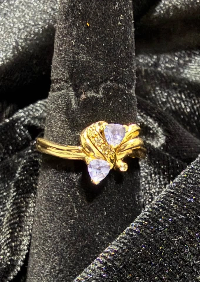Vintage Le Vian 14K Trillion-Cut Tanzanite Bypass Ring - photo 2