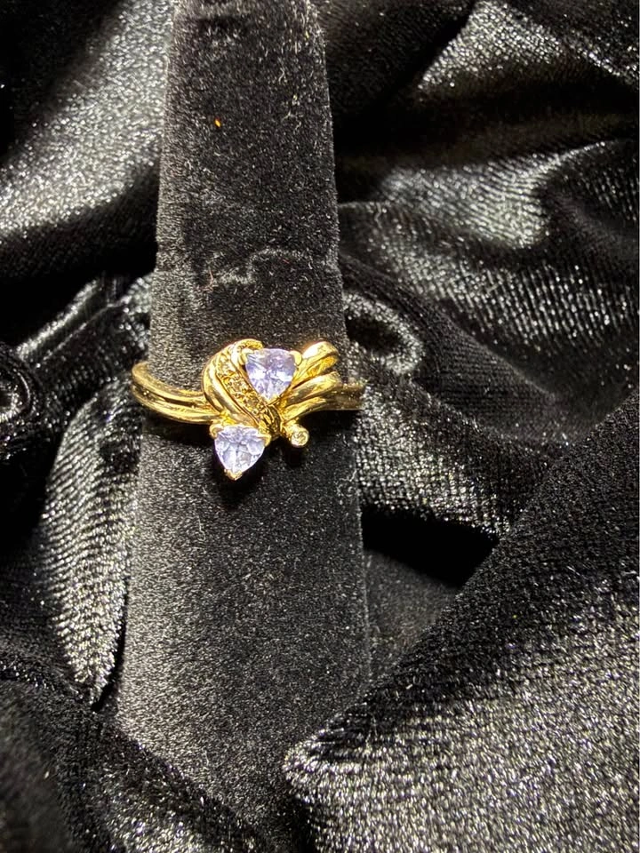 Vintage Le Vian 14K Trillion-Cut Tanzanite Bypass Ring - photo 3