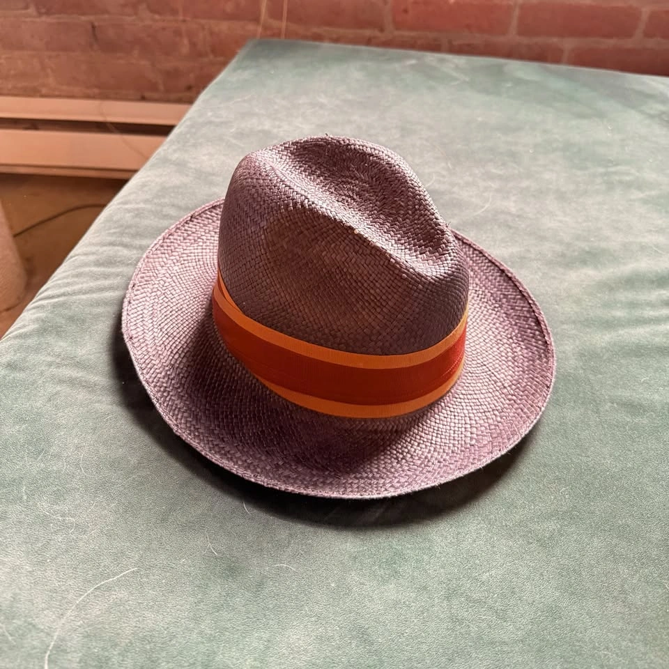 Lanvin Navy Woven Fedora – Size 56