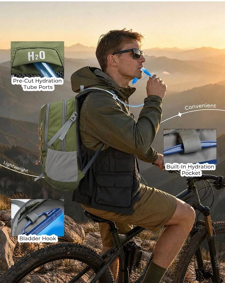 (New)20L Hiking Backpack, Lightweight Travel Backpack, Green - photo 4