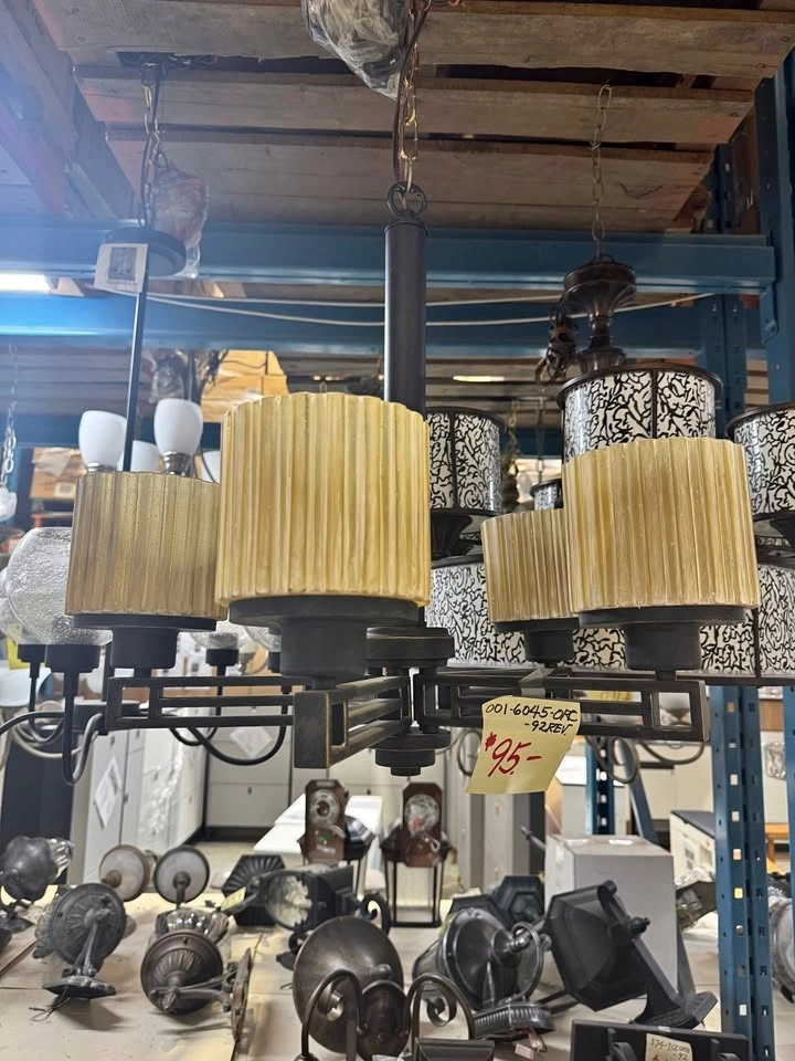 AL-ORC-92REV 5-Light Pendant Chandelier with Warm Golden Shades