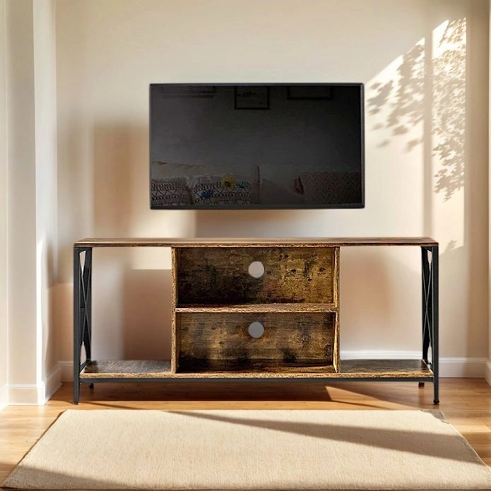 TV008 A2084 Vintage-Inspired Rustic TV Stand