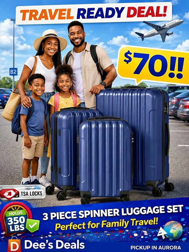 3 Piece Spinner luggage set BRAND NEW IN BOX ONLY $70
