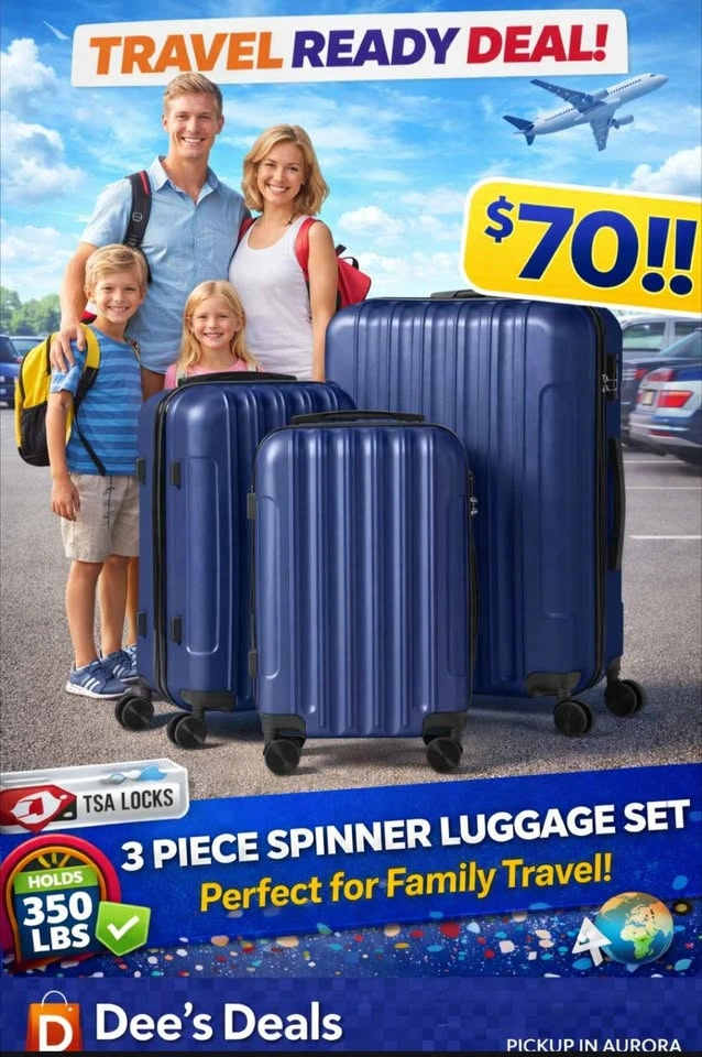 3 Piece Spinner luggage set BRAND NEW IN BOX ONLY $70 - photo 2