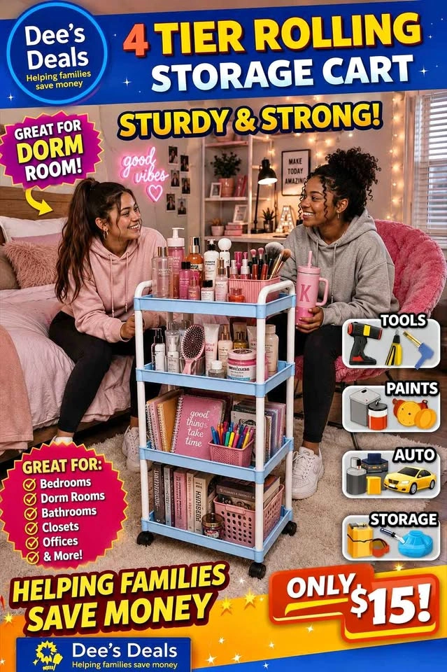 4 Tier rolling storage cart BRAND new in box ONLY $15