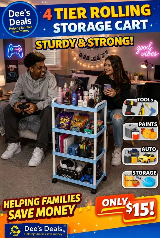 4 Tier rolling storage cart BRAND new in box ONLY $15 - photo 3