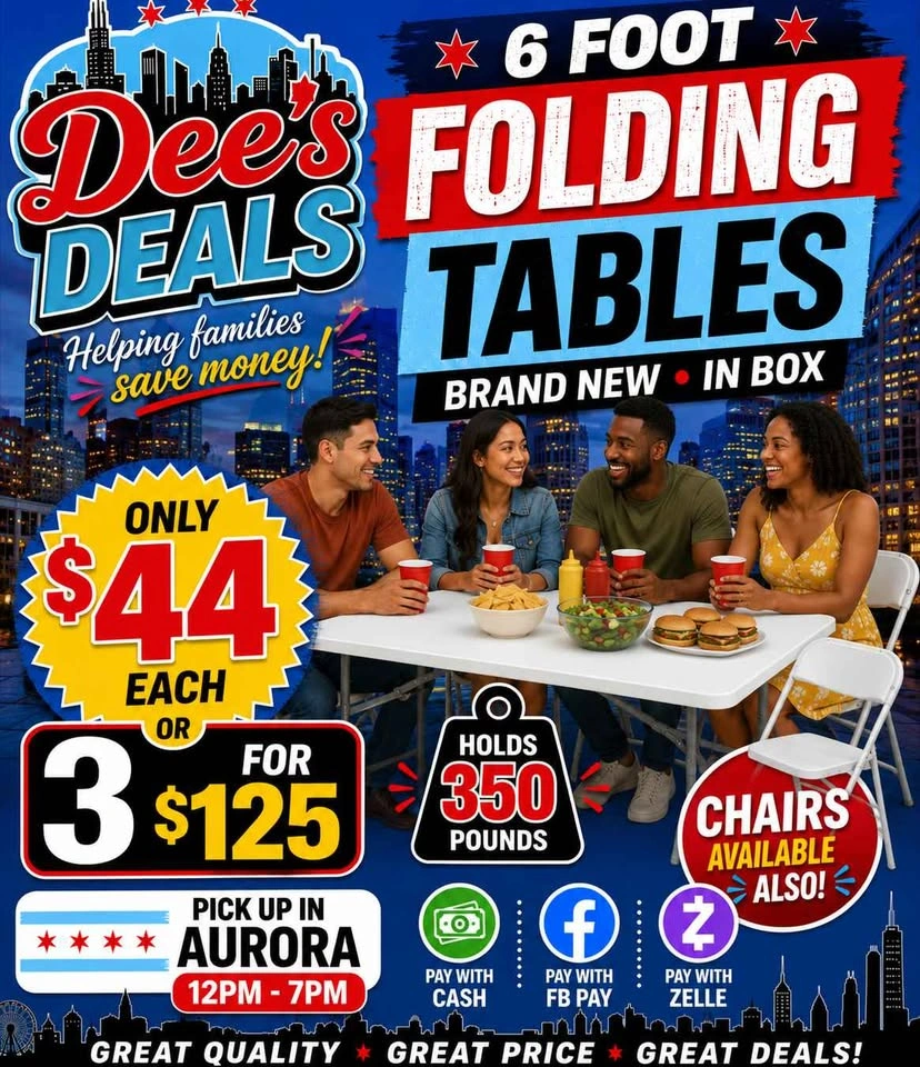 6 foot folding tables BRAND NEW IN BOX ONLY $44 - photo 2