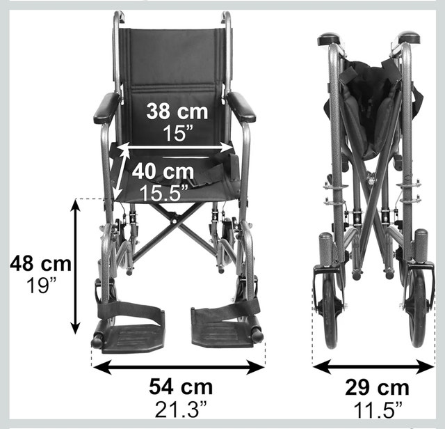 PEPE Mobility Transport Wheelchair Narrow 15" Seat - photo 2