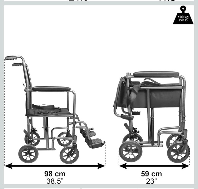PEPE Mobility Transport Wheelchair Narrow 15" Seat - photo 3