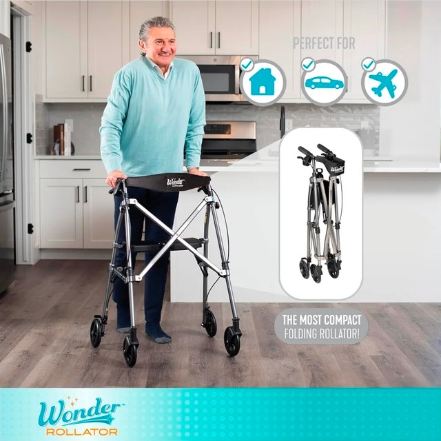 Able Life Short and Lightweight Folding Walker with Seat NEW - photo 2
