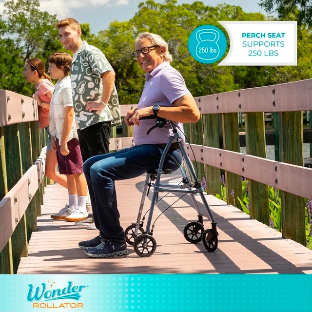 Able Life Short and Lightweight Folding Walker with Seat NEW - photo 4