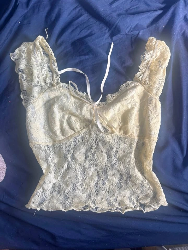 Yellow lace top - S