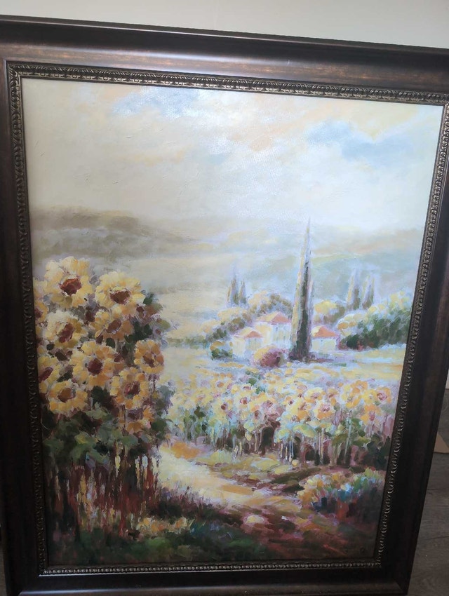 Tuscan Sunflower Landscape Oil Painting