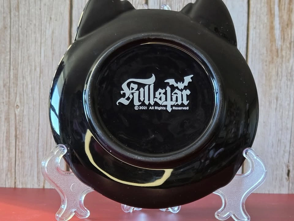 BNIB Killstar Black Cat & Bat Wing Teacup and Saucer Set - photo 4