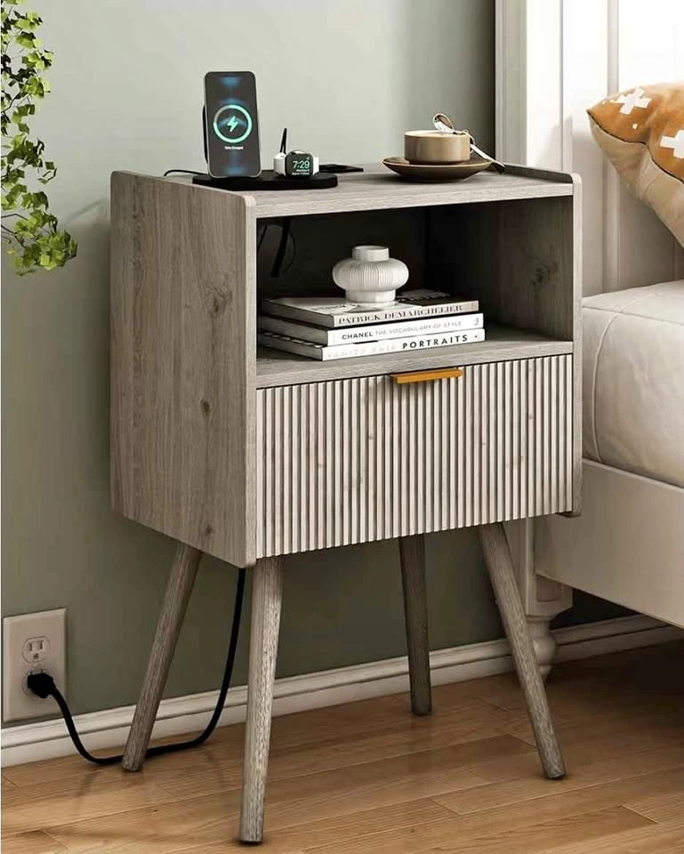 JOONEE Nightstand with Storage Drawer New