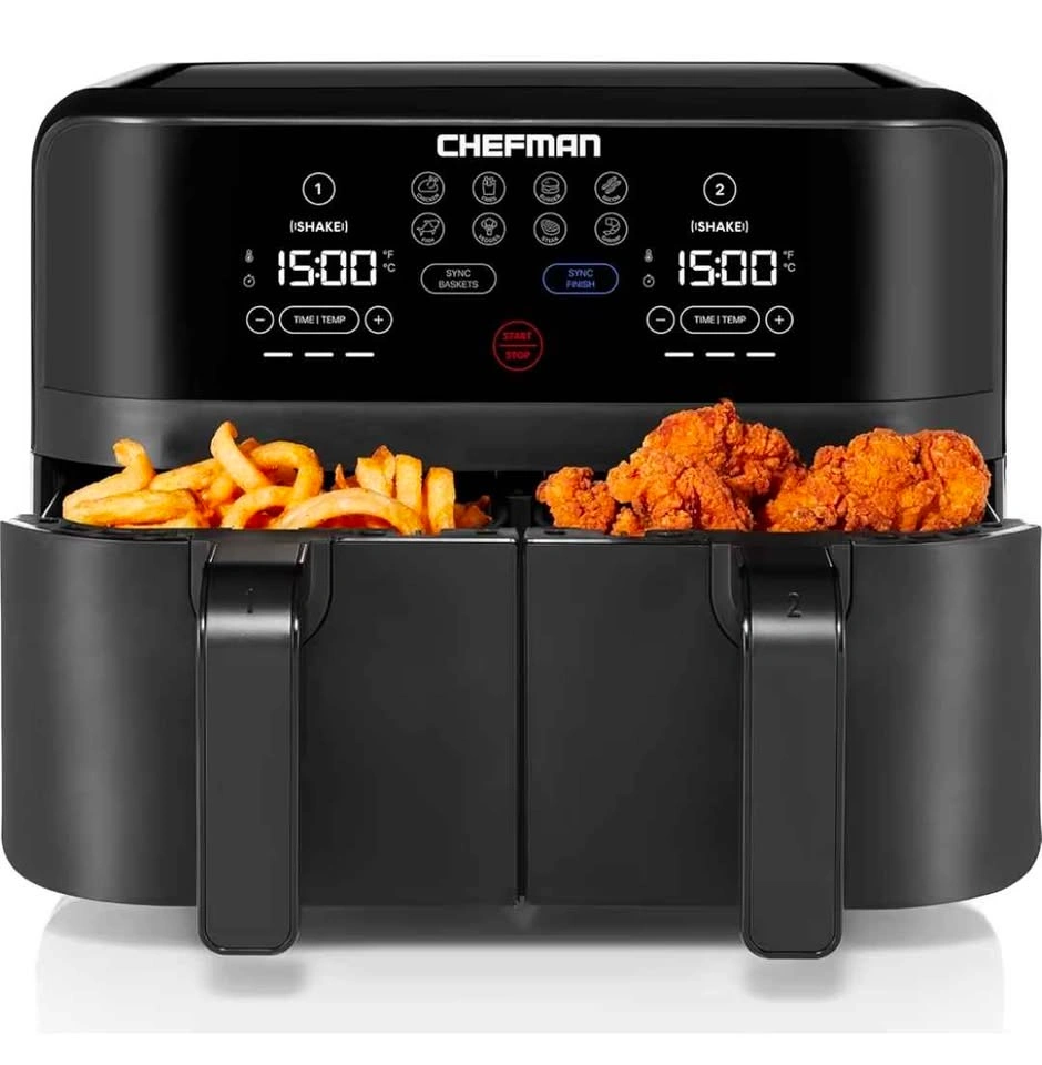 Chefman Dual Basket 9 Qt Air Fryer New - photo 2