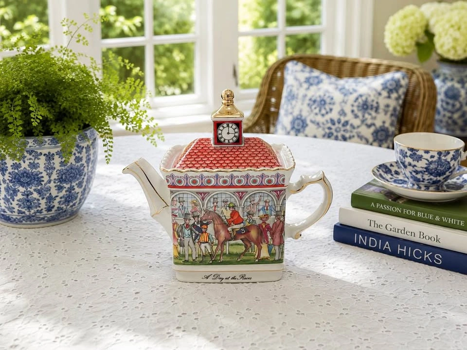 Sadler Teapot Porcelain “ A Day At The Races “