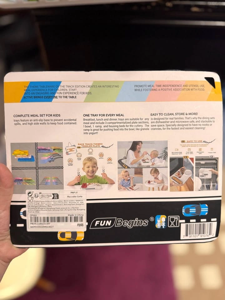 Giftable brand new car racing theme plate/spoon/fork for toddler - photo 2