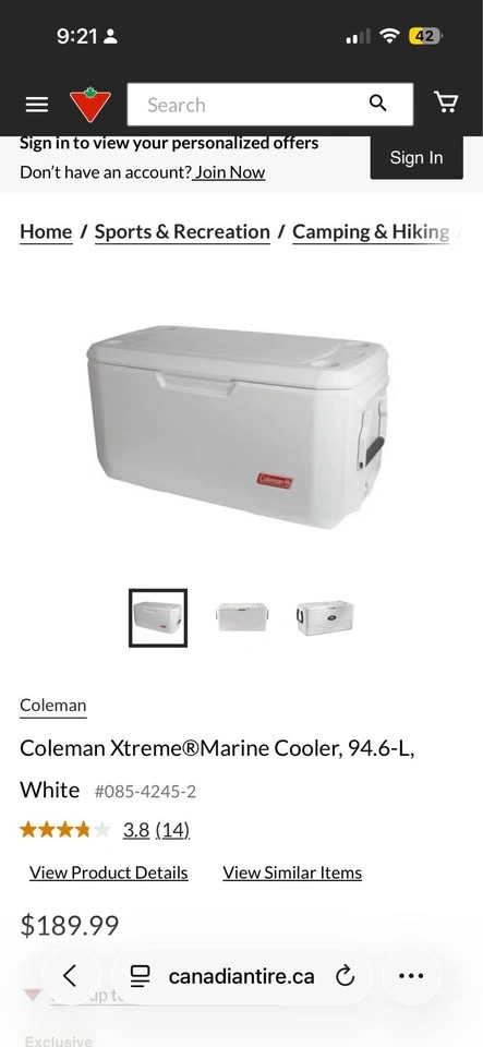 Coleman Xtreme® Marine Cooler, 94.6-L, White - photo 2