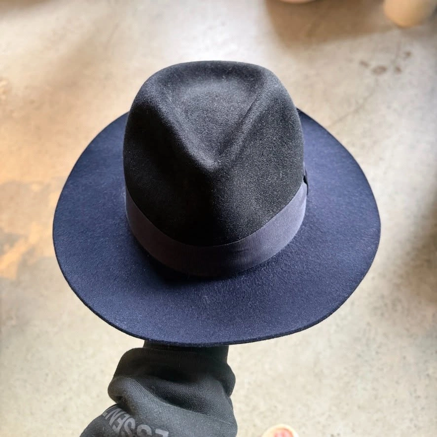 Lanvin Navy Felt Fedora – Size 56 - photo 3