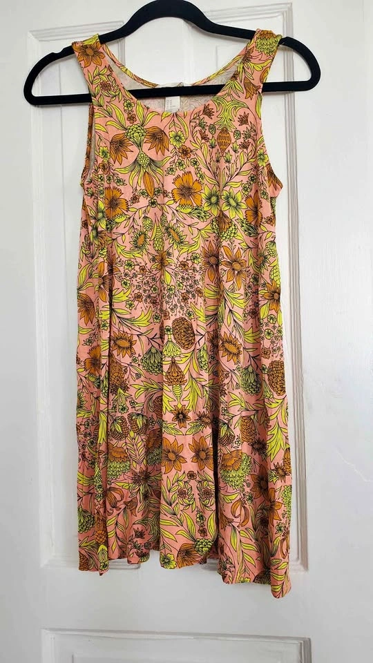 70s style print summer skater dress