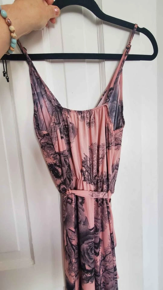 Pink and Rose Print Pant Romper with stretch - photo 3