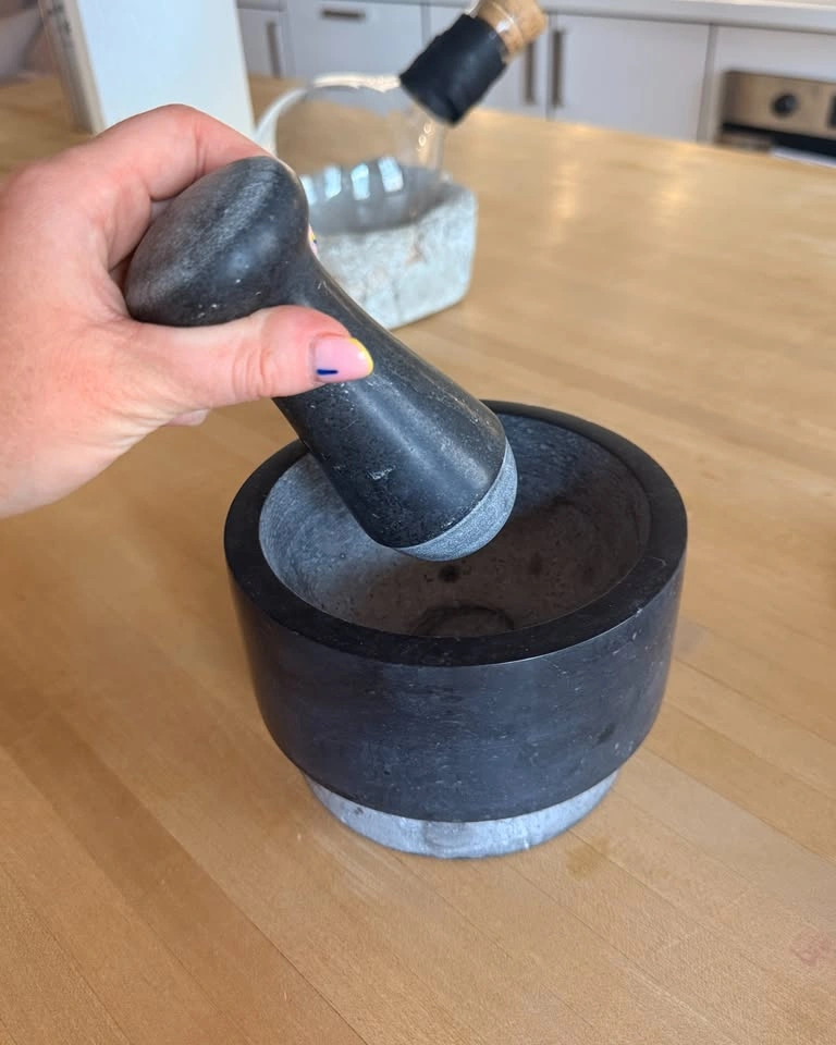 Black Stone Mortar & Pestle