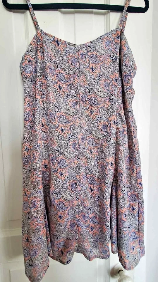 Paisley Summer Dress Corset, Pink and Blue M/L
