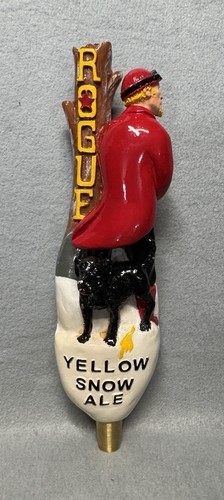 Rogue Yellow Snow Ale Man And Dog Beer Tap Handle 11"