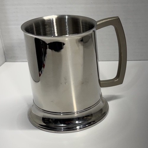 Stainless Steel Beer Mug 12 fl oz Silver Round w/ Handle