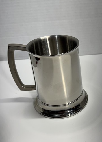 Stainless Steel Beer Mug 12 fl oz Silver Round w/ Handle - photo 2