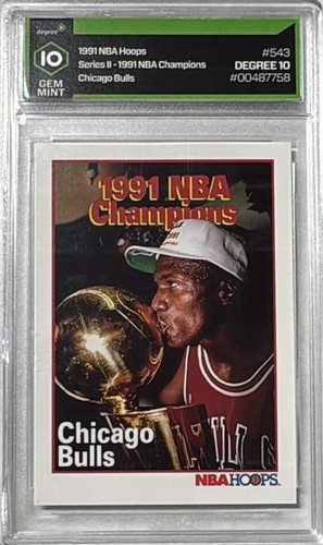 Michael Jordan 1991 Series II NBA Hoops #543 Degree Graded 10