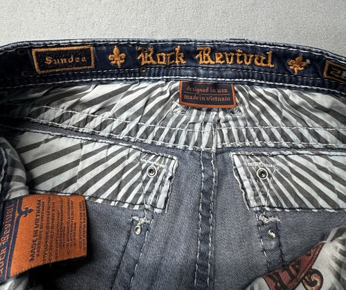 Rock Revival Sundee Woman’s Bootcut Jeans Denim Distressed Embro - photo 3