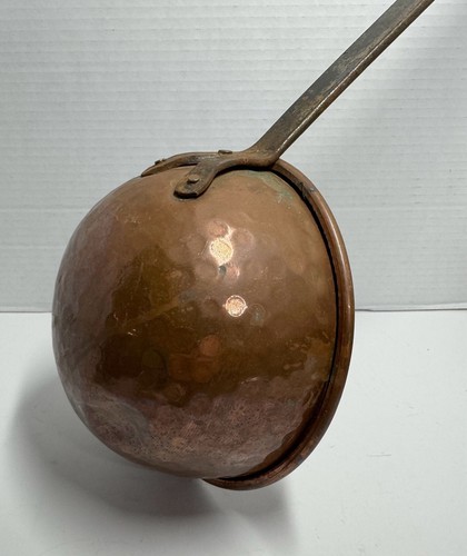 Antique Primitive Hand-Hammered Copper Ladle - photo 2